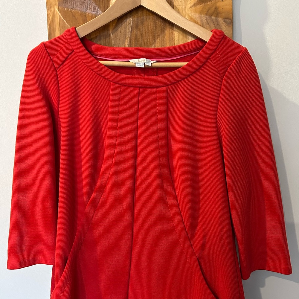 Boden Red Midi Shift Pencil Dress Size 8